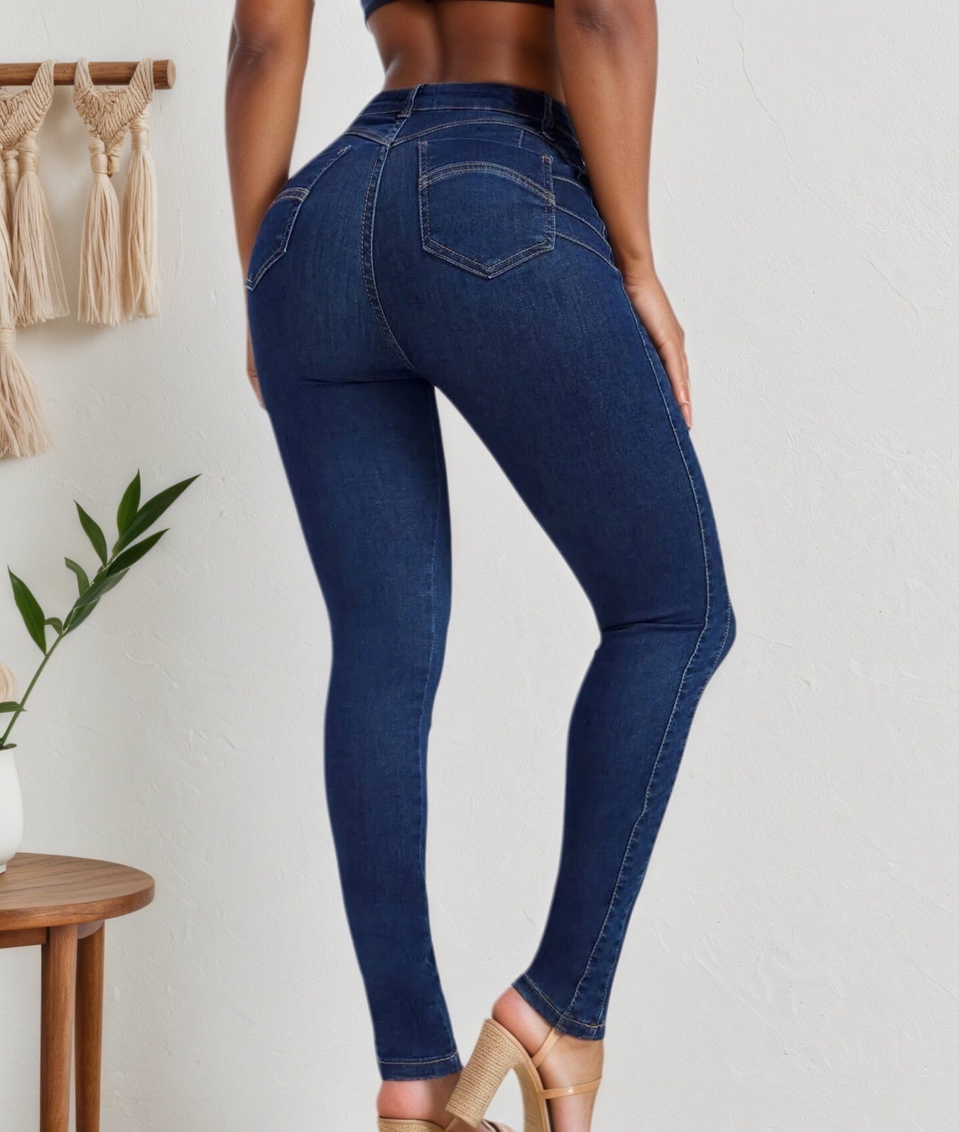 Four Season Versatile Tight Jeans, High Elasticity Slim Fit Comfortable And Fashionable, Classic Solid Color Design, Suitable For Both Casual And Formal Wear, Women's Jeans And Clothing