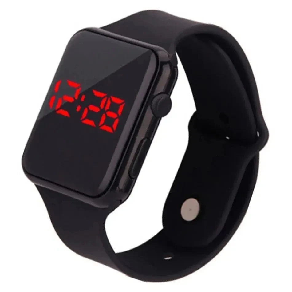 Simple Digital Watch for Men Women Fashion Sport LED Electronic Watch Black Silicone Wristband Casual Mens Watch Reloj Hombre