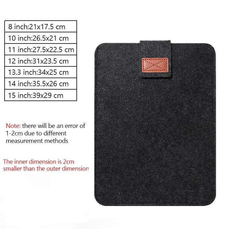 Laptop Bag Tablet Protection Case e-Books Case Pouch Sleeve For 8.3 9.7 10.5 11 13.3 15 Inch iPad Air Pro Kindle Macbook