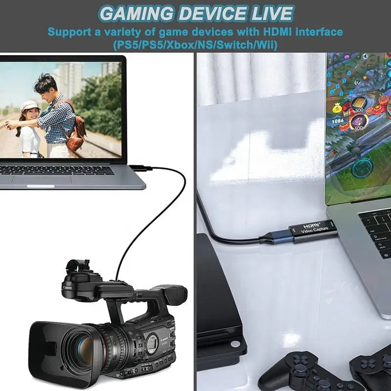 1080p HDMI USB Capture Device-0Video Recording,Seamless Streaming,Perfect for Gaming & Conferencing.Compatible with Mac &PC