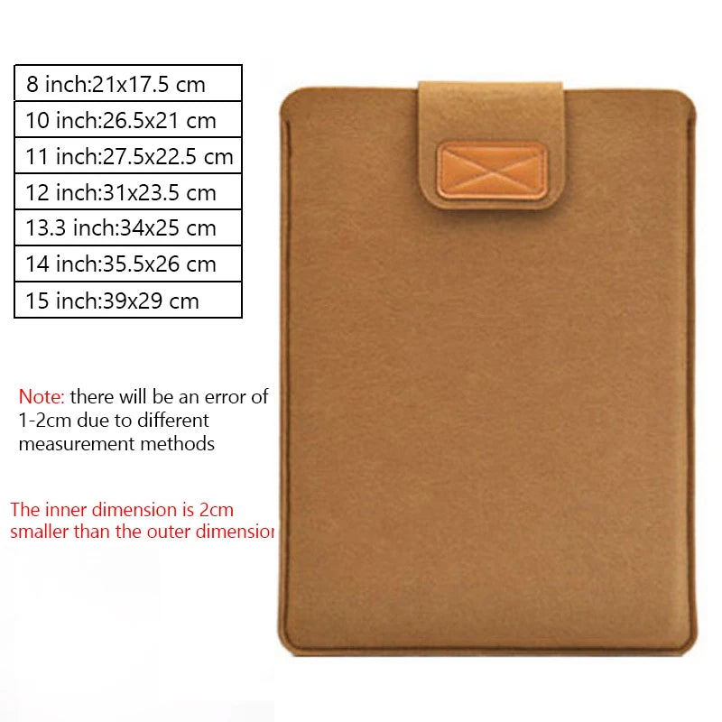 Laptop Bag Tablet Protection Case e-Books Case Pouch Sleeve For 8.3 9.7 10.5 11 13.3 15 Inch iPad Air Pro Kindle Macbook