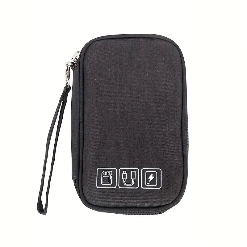 Travel Storage Bags For Cable Portable Electronics Organizer For Charger Power Bank, Zipper Electronics Accessories Case