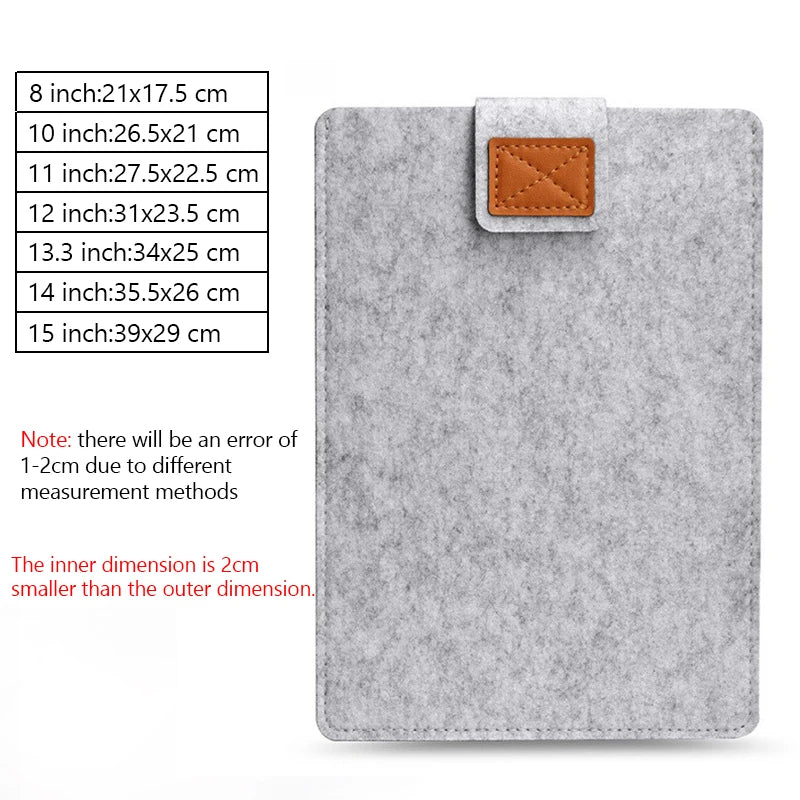 Laptop Bag Tablet Protection Case e-Books Case Pouch Sleeve For 8.3 9.7 10.5 11 13.3 15 Inch iPad Air Pro Kindle Macbook